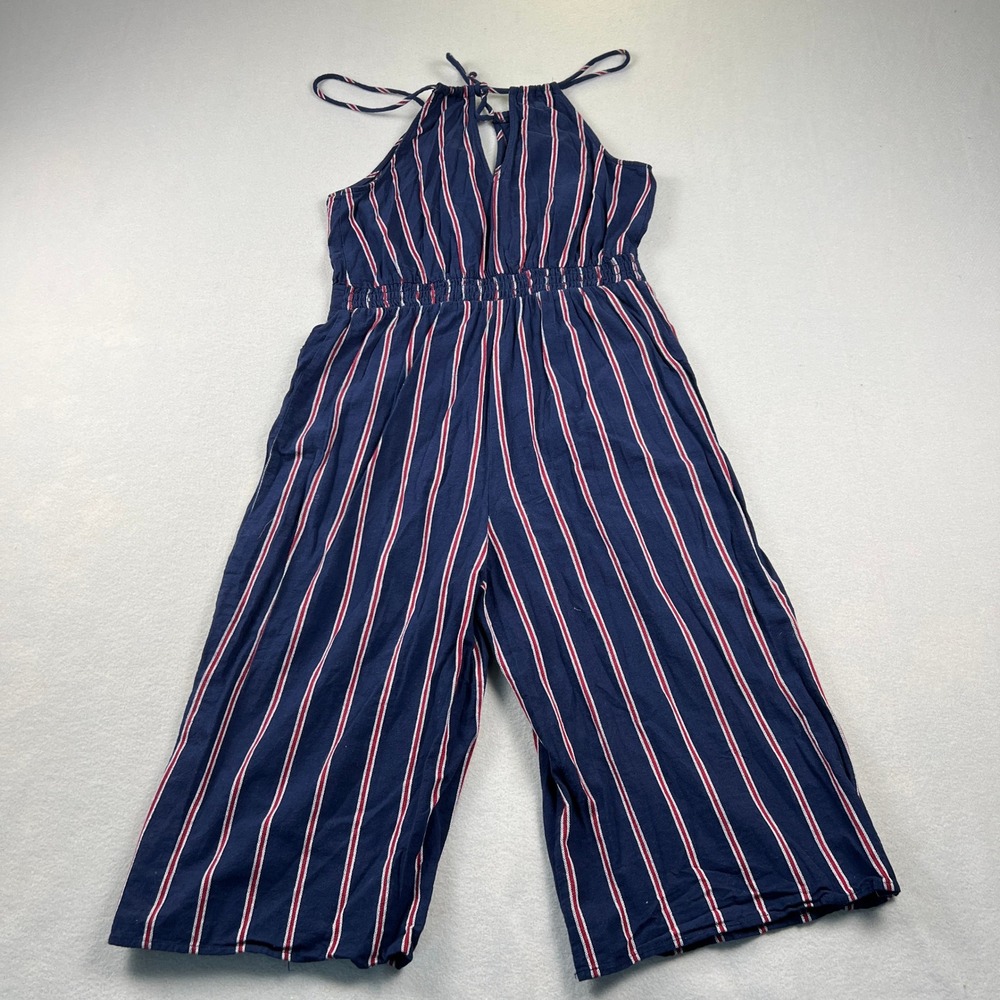 Cotton Jumpsuit Medium Striped Halter Keyhole Wide Leg Summer Universal Thread